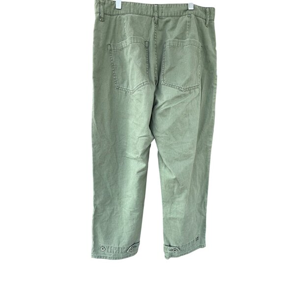 PISTOLA Pants Size 28 Tammy High Rise Ankle Button Hem Colonel Green - Picture 3 of 10